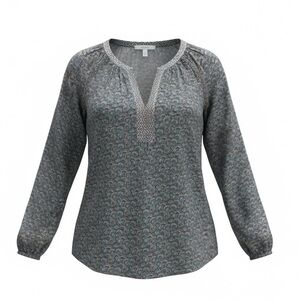 Women’s LOFT Gray Patterned Blouse